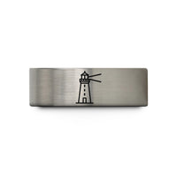 best anniversary presents her – blue & gray tungsten rubjerg lighthouse wedding band