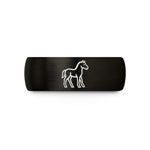 romantic presents for couples – black & gold tungsten foal silhouette standing wedding band
