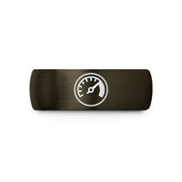 unique romantic present ideas – gunmetal & black tungsten tachometer redline wedding band