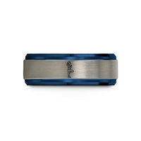 personalized jewelry for her – black & blue & silver tungsten tree pose vrksasana wedding band