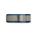special presents for girlfriend – black & blue & silver tungsten tree pose vrksasana wedding band