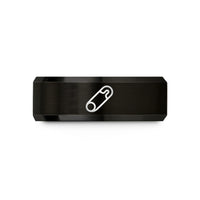 custom rings for couples – black tungsten basting pins wedding band