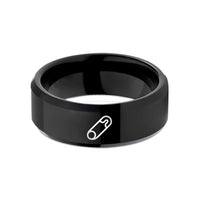 unique presents for partner – black tungsten basting pins wedding band
