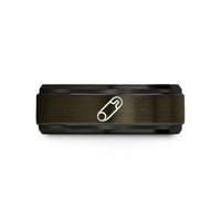 unique presents for partner – gunmetal & black tungsten basting pins wedding band