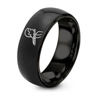 Romantic Gifts for Him – black tungsten flutist ring