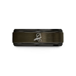 best presents for boyfriend – gunmetal & black tungsten flutist wedding band