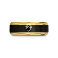 custom rings for men – black & gold tungsten in ear earbuds wedding band