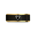 personalized presents for men – black & gold tungsten in ear earbuds wedding band