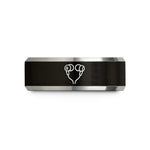 custom rings for men – black & gray tungsten in ear earbuds wedding band
