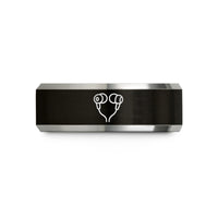 custom rings for men – black & gray tungsten in ear earbuds wedding band