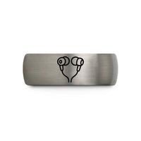 personalized presents for men – gray tungsten in ear earbuds wedding band