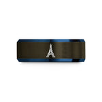unique birthday presents men – gunmetal & blue tungsten paris wedding band