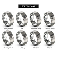 font options for inside engraving on grey rome rings