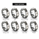 font options for inside engraving on gray rome rings