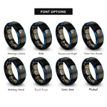 font options for inside engraving on gunmetal & blue rome rings