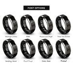 font options for inside engraving on black & grey roofer roofline rings