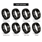 font options for inside engraving on black roofer roofline rings