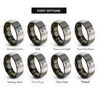 font options for inside engraving on gunmetal & grey roofer roofline rings