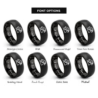 font options for inside engraving on black roofer roofline hammer rings