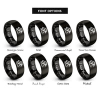 font options for inside engraving on black roofer roofline hammer rings