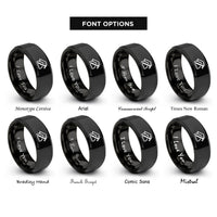 font options for inside engraving on black roofer roofline hammer rings