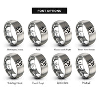 font options for inside engraving on silver roofer roofline hammer rings