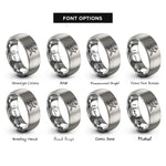 font options for inside engraving on gray roofer silhouette rings