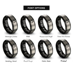 font options for inside engraving on black & gray roofline chimney rings