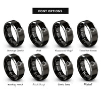 font options for inside engraving on black & silver roofline chimney rings
