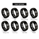 font options for inside engraving on black roofline house rings