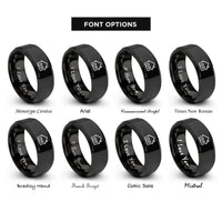 font options for inside engraving on black roofline house rings