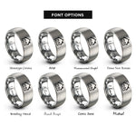font options for inside engraving on grey roofline house rings