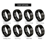 font options for inside engraving on black rooster rings