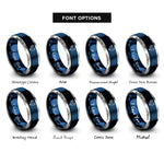 font options for inside engraving on blue & gray rooster rings
