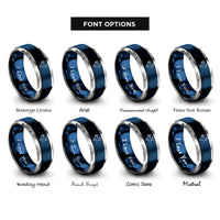 font options for inside engraving on blue & grey rooster rings