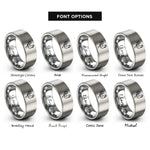font options for inside engraving on gray rooster rings