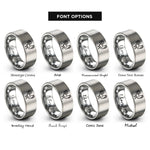 font options for inside engraving on silver rooster rings