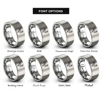 font options for inside engraving on gray rooster rings