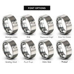 font options for inside engraving on silver rooster rings