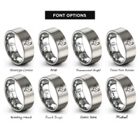 font options for inside engraving on silver rooster rings