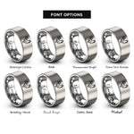 font options for inside engraving on silver rooster rings