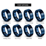 font options for inside engraving on blue root chakra muladhara rings