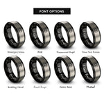 font options for inside engraving on black & gray roots circle rings