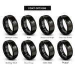 font options for inside engraving on black roots circle rings