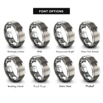font options for inside engraving on silver roots circle rings