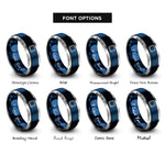 font options for inside engraving on blue & gray rope border rings