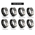 font options for inside engraving on black & grey rope braid pattern rings