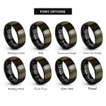 font options for inside engraving on gunmetal & black rope braid pattern rings