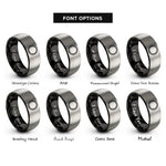 font options for inside engraving on black & gray rope circle rings