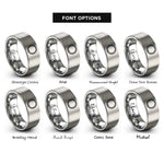 font options for inside engraving on grey rope circle rings